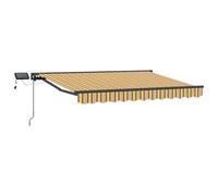 vidaXL Cadre de Store Manuel avec LEDs 2,5 x 2 m, Voile d'ombrage pour Jardin et auvent, auvent Manuel Moderne avec lumière LED, Protection extérieure réglable