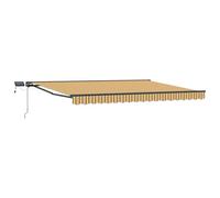 vidaXL Cadre de Store Manuel avec LEDs 4,5 × 3,5 m, Voile d'ombrage pour Jardin et auvent, auvent Manuel Moderne avec lumière LED, Protection extérieure réglable