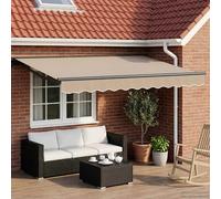 vidaXL Cadre de store manuel avec LEDs Beige et Anthracite 3,5 x 2,5 m