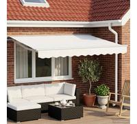 vidaXL Cadre de store manuel avec LEDs Blanc 3,5 x 2,5 m