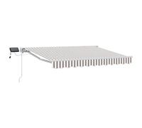 vidaXL Armature de store manuelle avec LED, gris clair et blanc, 3 x 2,5 m