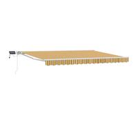 vidaXL Cadre de store manuel avec LEDs Jaune et Gris 5 × 3,5 m