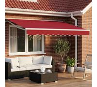 vidaXL Cadre de store manuel avec LEDs Rouge et Blanc 3,5 x 2,5 m