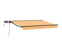 vidaXL Cadre de Store Manuel avec LEDs Sable 3,5 x 2 m, Voile d'ombrage pour Jardin et auvent, auvent Manuel Moderne avec lumière LED, Protection extérieure réglable