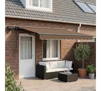 vidaXL Cadre de store manuel avec LEDs Taupe 5 x 3 m