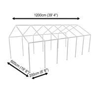 vidaXL Cadre en acier pour tente de réception 12 x 6 m