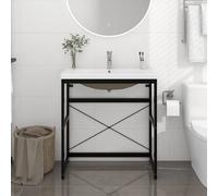vidaXL Cadre lavabo Fer Noir