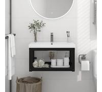 vidaXL Cadre lavabo mural 59x38x31 cm - Noir