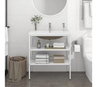 vidaXL Cadre lavabo vasque encastrée blanc