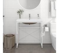 vidaXL Cadre lavabo vasque encastrée - Blanc