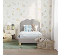 vidaXL Cadre lit tout-petit tête gris clair bouclé 70x140 cm format enfant texture moelleuse chambre bébé confort