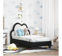 vidaXL Cadre lit tout-petit tête noir 70x140 cm format enfant sécurité design sobre chambre bébé pratique