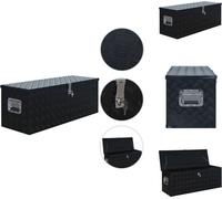 vidaXL Caisse en aluminium 1085 x 370 x 400 mm noir - Caisses à outils