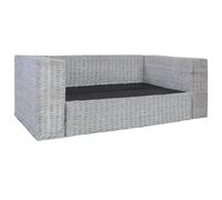 vidaXL Canapé 2 places avec coussins Gris Rotin naturel