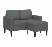 vidaXL Canapé 2 places avec méridienne en L 125 cm Tissu Gris foncé (Gris G)