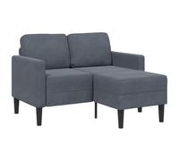 vidaXL Canapé 2 places avec méridienne en L – velours gris foncé 125 cm
