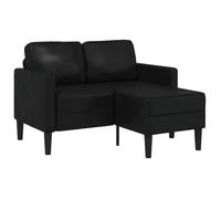 vidaXL Canapé 2 places avec méridienne en L 125 cm similicuir noir