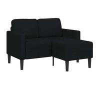vidaXL Canapé 2 places avec méridienne en L noir 125 cm tissu 4107063