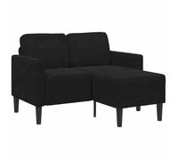 vidaXL Canapé 2 places avec méridienne en L 125 cm velours noir 4107073