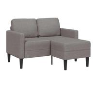 vidaXL Canapé 2 places en L 4107064 avec méridienne gris taupe 125 cm