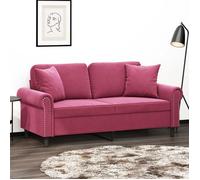 vidaXL Canapé 2 places avec oreillers bordeaux 140 cm velours, canapé, canapé rembourré, siège de salon, causeuse, canapé de 3200949
