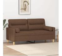 vidaXL Canapé 2 places avec oreillers décoratifs marron 140 cm tissu, canapé, causeuse, canapé de salon, canapés, canapé 3200824
