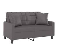 vidaXL Canapé 2 places avec oreillers gris 120 cm similicuir Gris G
