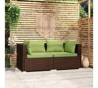 vidaXL Canapé 2 places coussins marron