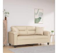Canape droit 2 places en tissu beige 77 x 170 x 80 cm