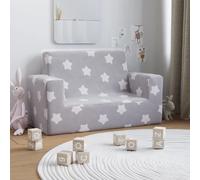 vidaXL Canapé 2 places enfant - Gris clair étoiles