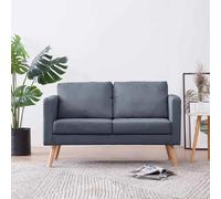 vidaXL Canapé 2 places - Gris foncé