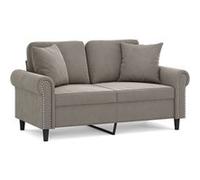 vidaXL Canapé 2 places oreillers et coussins Gris clair 120 cm Velours