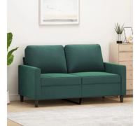 vidaXL Canapé à 2 Places, Causeuse avec Dossier et Accoudoirs, Fauteuil avec Oreillers, Meuble de Salle de Séjour, Moderne, Vert Foncé Velours
