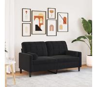 vidaXL Canapé 2P Noir