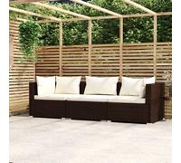 VidaXL Canapé 3 places avec coussins - Marron