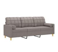 vidaXL Canapé 3 places avec oreillers décoratifs 180 cm tissu Taupe
