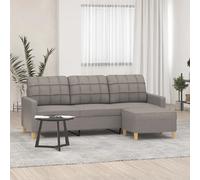 VidaXL Canapé 3 places avec Repose-pieds - Taupe