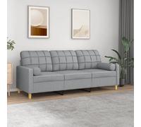vidaXL Canapé 3 places gris clair