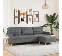 vidaXL Canapé 3 places - Gris foncé