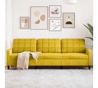 Canape droit vidaxl 3 places en velours jaune 77 x 226 x 80 cm Jaune G