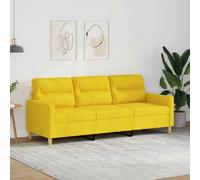 vidaXL Canapé 3 places - Jaune clair