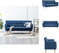 vidaXL Canapé 3 places tissu 172x70x82 cm bleu - Canapés