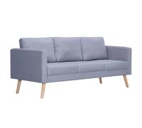 vidaXL Canapé 3 Places Tissu Gris Clair Canapé de Séjour Mobilier de Salon