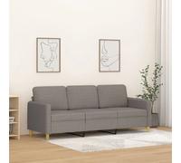 vidaXL Canapé à 3 places Taupe 180 cm Tissu Gris G