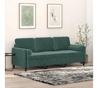 vidaXL Canapé 3 places - Vert foncé