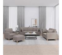 VIDAXL Canapé 4 pièces avec coussins - Tissu Taupe