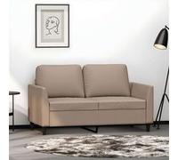 vidaXL Canapé 2 places Causeuse 120 cm, dossier rembourré, accoudoirs – Cappuccino similicuir