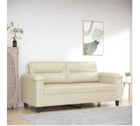 vidaXL Canapé 2 places Causeuse rembourrée avec accoudoirs Similicuir Crème 140 cm Moderne