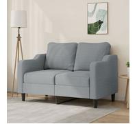 vidaXL Canapé à 2 places – Tissu gris clair 120 cm, accoudoirs, dossier rembourré