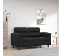 vidaXL Canapé 2 places Causeuse avec accoudoirs Siège et dossier rembourrés Similicuir Noir 120 cm